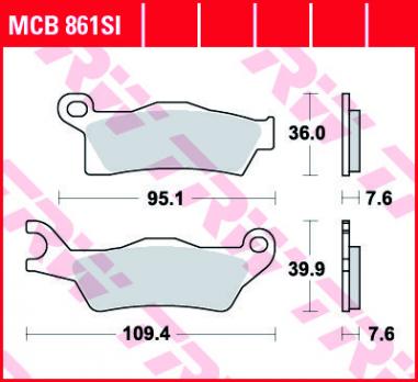 Тормозные колодки TRW MCB861SI (FA617) BRP G2